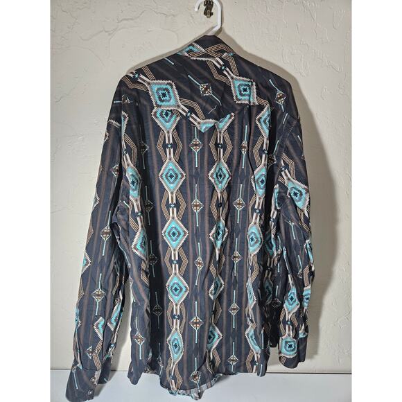 Mens Rock&Roll Denim Modern Fit Long Sleeve Western Shirt Southwestern Size XXL - Picture 3 of 3